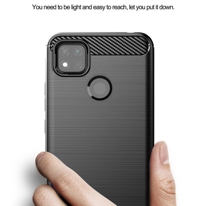 For Xiaomi Redmi 9C NFC Brushed Texture Carbon Fiber TPU Phone Case(Blue) - Xiaomi Cases by buy2fix | Online Shopping UK | buy2fix