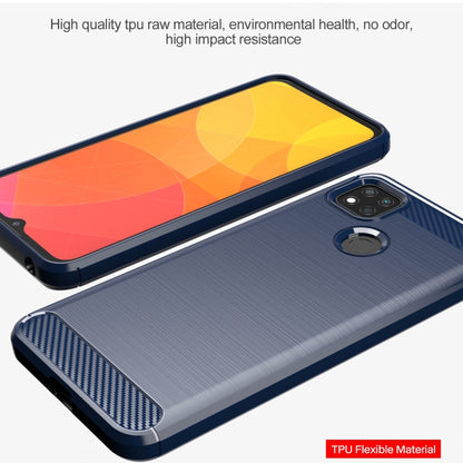 For Xiaomi Redmi 9C NFC Brushed Texture Carbon Fiber TPU Phone Case(Blue) - Xiaomi Cases by buy2fix | Online Shopping UK | buy2fix