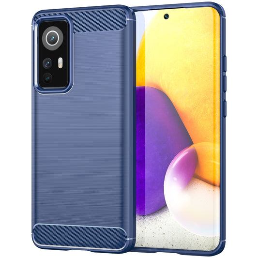 For Xiaomi 12X Brushed Texture Carbon Fiber TPU Phone Case(Blue) - Xiaomi Cases by buy2fix | Online Shopping UK | buy2fix
