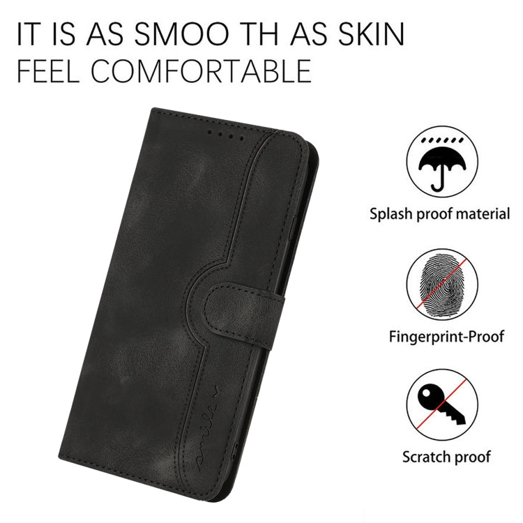 For Xiaomi Redmi 9A/9AT/9i Heart Pattern Skin Feel Leather Phone Case(Black) - Xiaomi Cases by buy2fix | Online Shopping UK | buy2fix