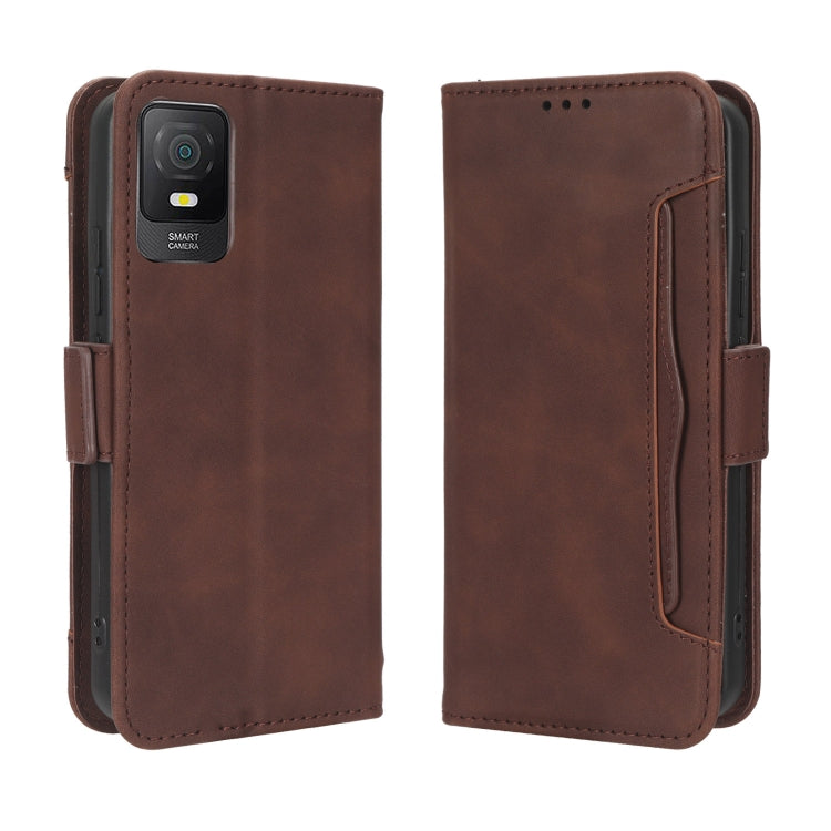 For TCL 403 Skin Feel Calf Texture Card Slots Leather Phone Case(Brown) - More Brand by buy2fix | Online Shopping UK | buy2fix