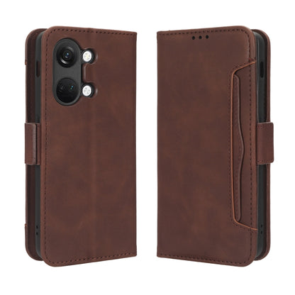 For OnePlus Ace 2V Skin Feel Calf Texture Card Slots Leather Phone Case(Brown) - OnePlus Cases by buy2fix | Online Shopping UK | buy2fix