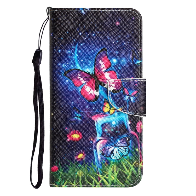 For Xiaomi Redmi 12C Colored Drawing Leather Phone Case(Bottle Butterfly) - Xiaomi Cases by buy2fix | Online Shopping UK | buy2fix