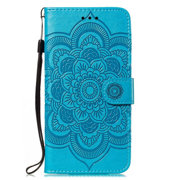 For Xiaomi Redmi Note 12 5G Global Sun Mandala Embossing Pattern Phone Leather Case(Blue) - Note 12 Cases by buy2fix | Online Shopping UK | buy2fix