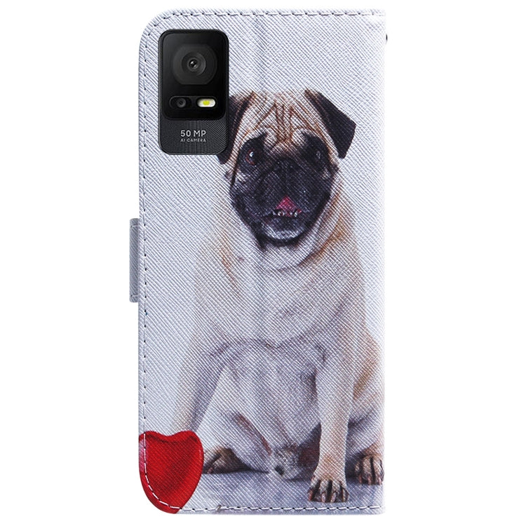 For TCL 408 Coloured Drawing Flip Leather Phone Case(Pug) - More Brand by buy2fix | Online Shopping UK | buy2fix