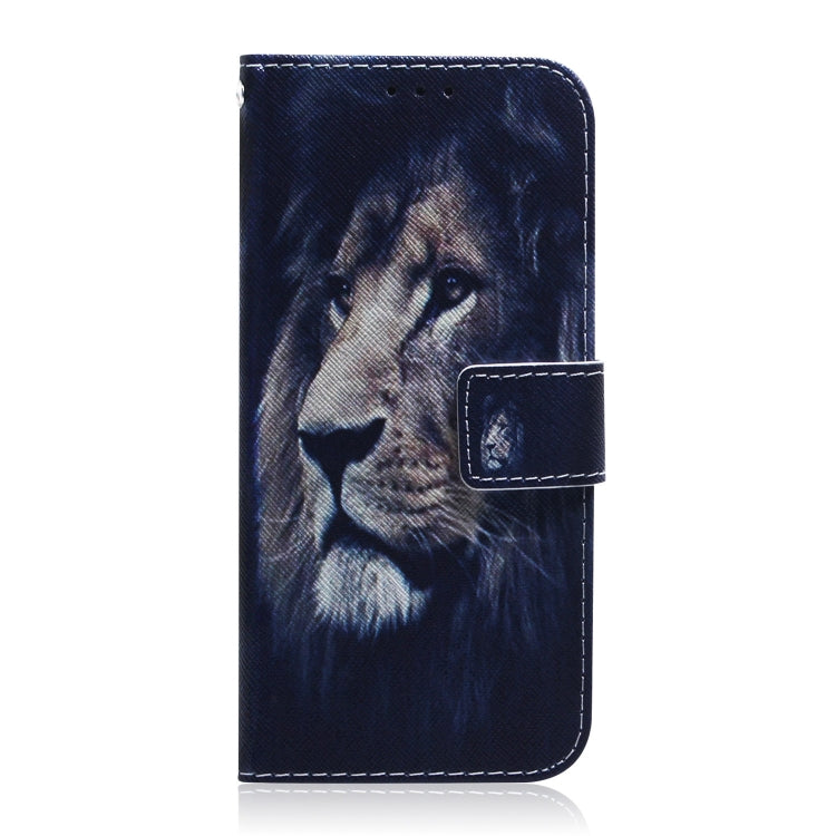 For TCL 408 Coloured Drawing Flip Leather Phone Case(Lion) - More Brand by buy2fix | Online Shopping UK | buy2fix