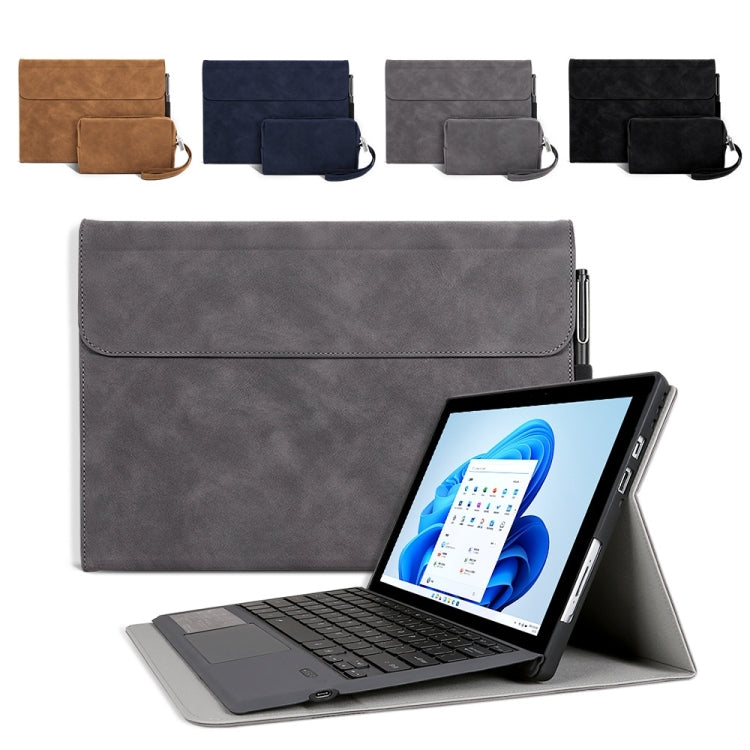 For Microsoft Surface Pro 7+ / 7 / 6 / 5 / 4 Sheepskin All-Inclusive Shockproof Protective Case with Power Bag(Grey) - Others by buy2fix | Online Shopping UK | buy2fix