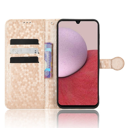 For Samsung Galaxy A24 4G Honeycomb Dot Texture Leather Phone Case(Gold) - Galaxy Phone Cases by buy2fix | Online Shopping UK | buy2fix