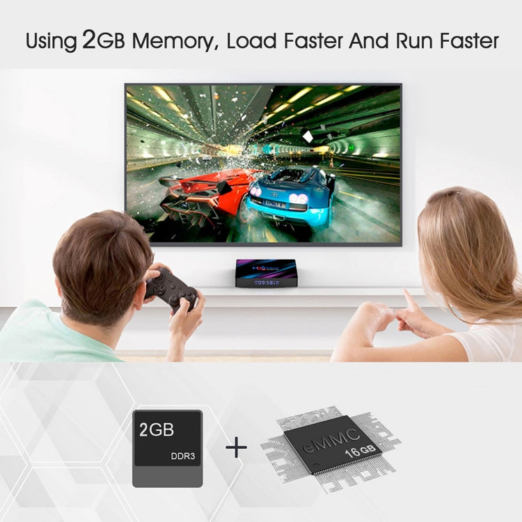 H96 Max-3318 4K Ultra HD Android TV Box with Remote Controller, Android 10.0, RK3318 Quad-Core 64bit Cortex-A53, 2GB+16GB, Support TF Card / USBx2 / AV / Ethernet, Plug Specification:EU Plug - Consumer Electronics by buy2fix | Online Shopping UK | buy2fix