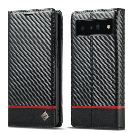 For Google Pixel 7a LC.IMEEKE Carbon Fiber Leather Phone Case(Horizontal Black) - Google Cases by LC.IMEEKE | Online Shopping UK | buy2fix