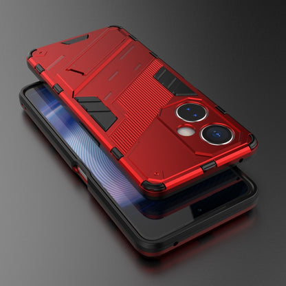 For OnePlus Nord CE 3 Punk Armor 2 in 1 PC + TPU Phone Case with Holder(Red) - OnePlus Cases by buy2fix | Online Shopping UK | buy2fix