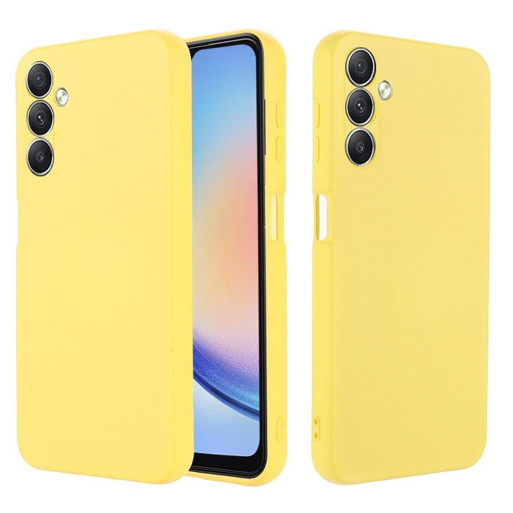 For Samsung Galaxy M14 5G Pure Color Liquid Silicone Shockproof Phone Case(Yellow) - Galaxy Phone Cases by buy2fix | Online Shopping UK | buy2fix