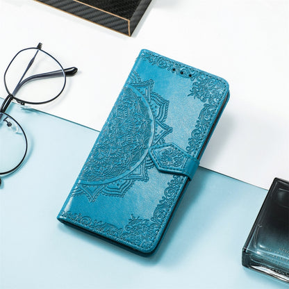 For Sony Xperia 1 IV Mandala Flower Embossed Leather Phone Case(Blue) - Sony Cases by buy2fix | Online Shopping UK | buy2fix