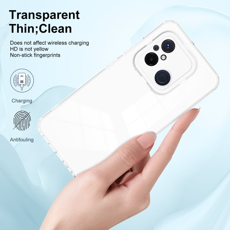 For Xiaomi Redmi 12C 3 in 1 Clear TPU Color PC Frame Phone Case(White) - Xiaomi Cases by buy2fix | Online Shopping UK | buy2fix