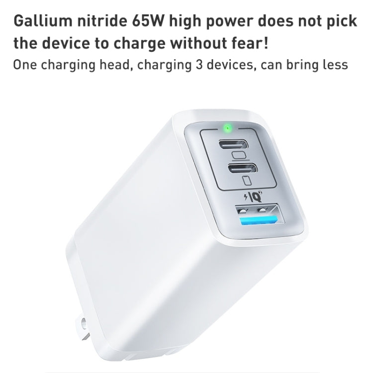 65W Dual PD USB-C / Type-C + USB 3-Port Gan Fast Charging Charger, Plug:UK Plug(White) - USB Charger by buy2fix | Online Shopping UK | buy2fix