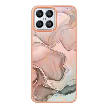 For Honor X8 4G Electroplating Marble Dual-side IMD Phone Case(Rose Gold 015) - Honor Cases by buy2fix | Online Shopping UK | buy2fix