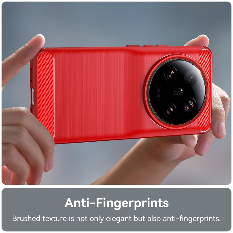 For Xiaomi 13 Ultra Carbon Fiber Brushed Texture TPU Case(Red) - 13 Ultra Cases by buy2fix | Online Shopping UK | buy2fix