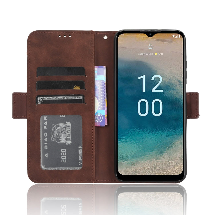 For Nokia G22 4G Skin Feel Calf Texture Card Slots Leather Phone Case(Brown) - Nokia Cases by buy2fix | Online Shopping UK | buy2fix