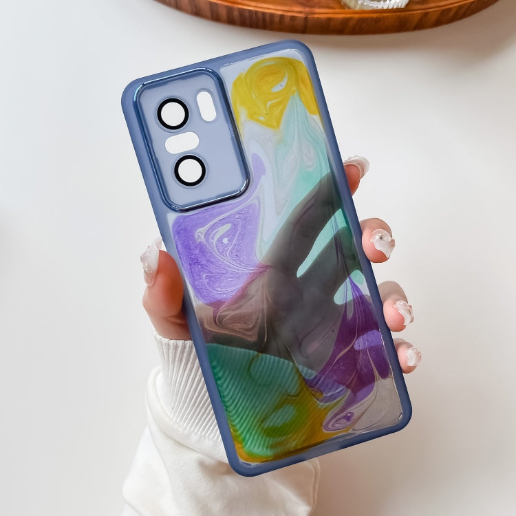 For Xiaomi Redmi K40 Pro Oil Painting Electroplating TPU Phone Case(Blue) - K40 Pro Cases by buy2fix | Online Shopping UK | buy2fix