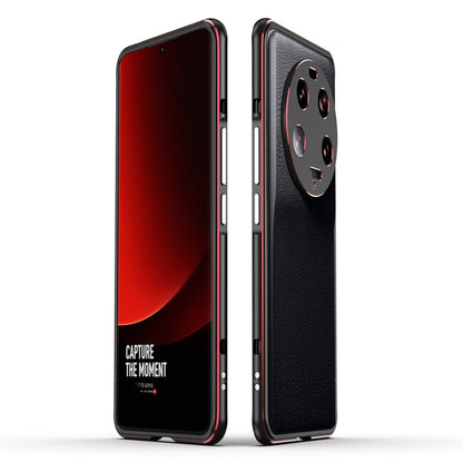 For Xiaomi 13 Ultra LK Aurora Metal Phone Frame with Lens Cover(Black Red) - 13 Ultra Cases by buy2fix | Online Shopping UK | buy2fix