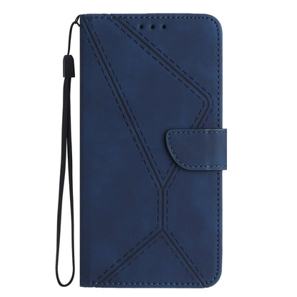 For Xiaomi Redmi Note 12 4G Stitching Embossed Leather Phone Case(Blue) - Note 12 Cases by buy2fix | Online Shopping UK | buy2fix