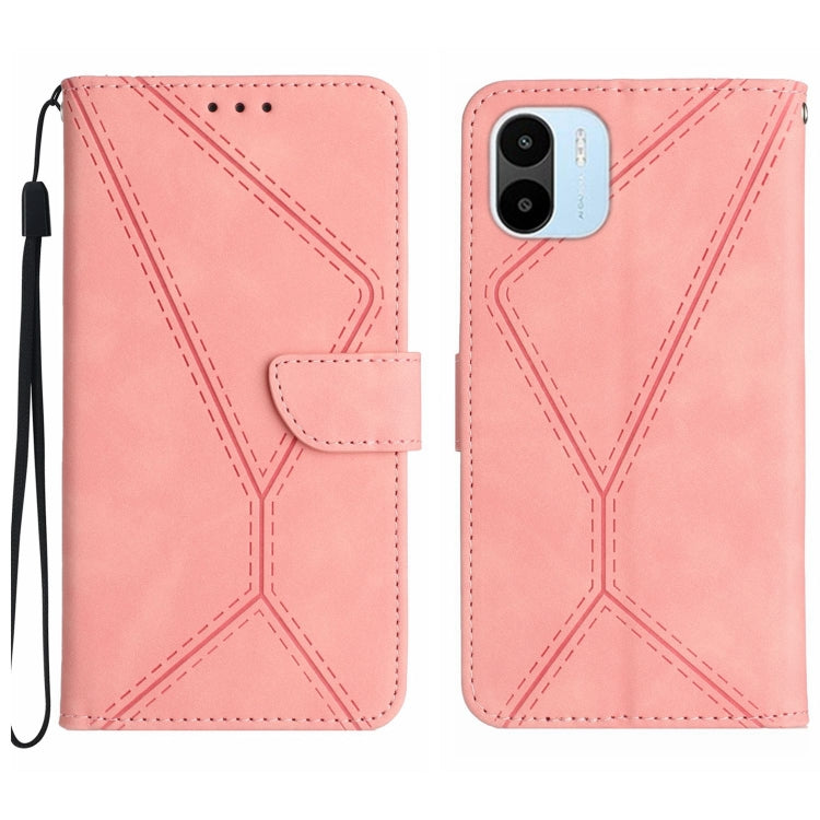 For Xiaomi Redmi A1 / A2 Stitching Embossed Leather Phone Case(Pink) - Xiaomi Cases by buy2fix | Online Shopping UK | buy2fix