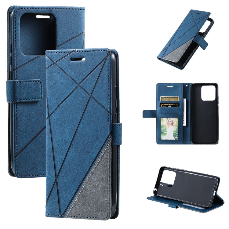 For Xiaomi 13 Skin Feel Splicing Horizontal Flip Leather Phone Case(Blue) - 13 Cases by buy2fix | Online Shopping UK | buy2fix