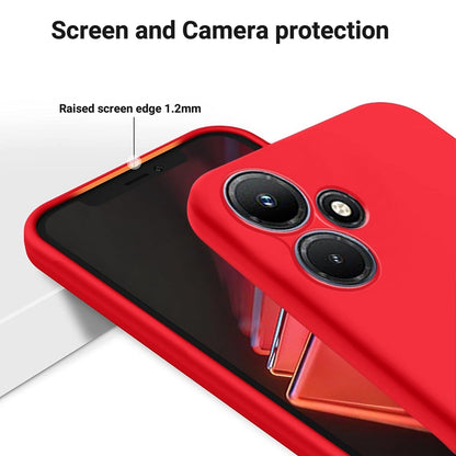 For Infinix Hot 30i Pure Color Liquid Silicone Shockproof Phone Case(Red) - Infinix Cases by buy2fix | Online Shopping UK | buy2fix