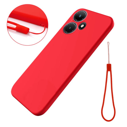 For Infinix Hot 30i Pure Color Liquid Silicone Shockproof Phone Case(Red) - Infinix Cases by buy2fix | Online Shopping UK | buy2fix