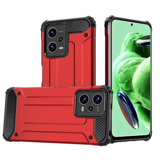 For Xiaomi Redmi Note 12 5G / Poco X5 5G Magic Armor TPU + PC Combination Phone Case(Red) - Note 12 Cases by buy2fix | Online Shopping UK | buy2fix