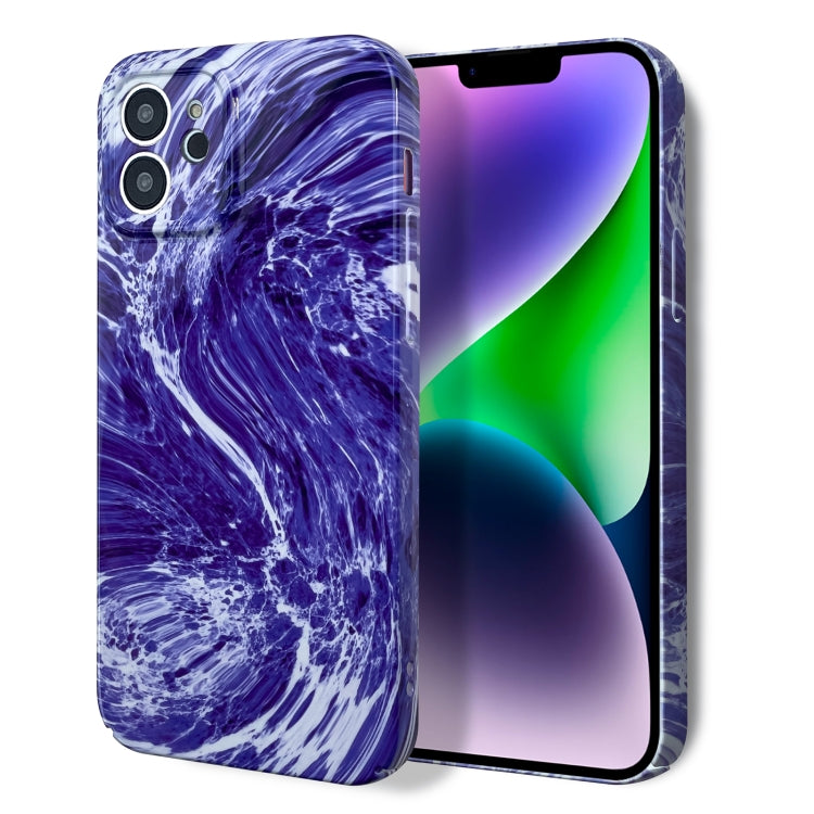 For iPhone 12 Pro Marble Pattern Phone Case(Purple White) - iPhone 12 / 12 Pro Cases by buy2fix | Online Shopping UK | buy2fix