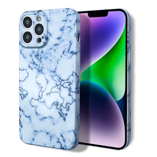 For iPhone 12 Marble Pattern Phone Case(Blue White) - iPhone 12 / 12 Pro Cases by buy2fix | Online Shopping UK | buy2fix