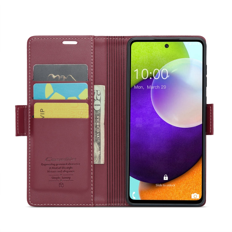 For Samsung Galaxy A52/A52s 5G CaseMe 023 Butterfly Buckle Litchi Texture RFID Anti-theft Leather Phone Case(Wine Red) - Galaxy Phone Cases by CaseMe | Online Shopping UK | buy2fix