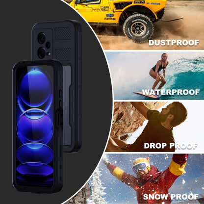 For Xiaomi Redmi Note 12 5G Global RedPepper IP68 Life Waterproof Phone Case(Black) - Xiaomi Cases by RedPepper | Online Shopping UK | buy2fix