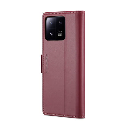 For Xiaomi 13 Pro CaseMe 023 Butterfly Buckle Litchi Texture RFID Anti-theft Leather Phone Case(Wine Red) - 13 Pro Cases by CaseMe | Online Shopping UK | buy2fix