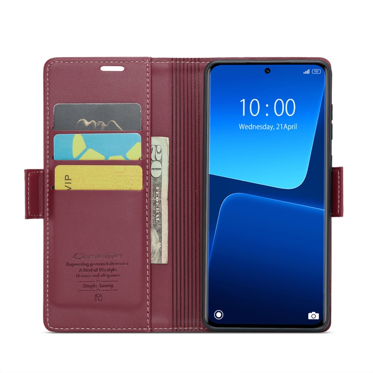 For Xiaomi 13 Pro CaseMe 023 Butterfly Buckle Litchi Texture RFID Anti-theft Leather Phone Case(Wine Red) - 13 Pro Cases by CaseMe | Online Shopping UK | buy2fix