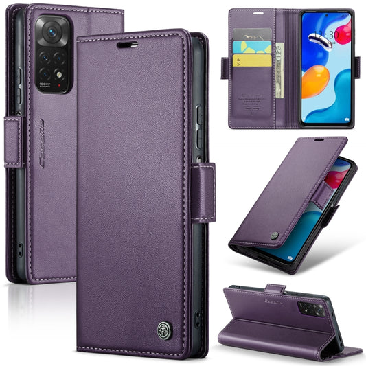 For Xiaomi Redmi Note 11 4G Global/Note 11S Global CaseMe 023 Butterfly Buckle Litchi Texture RFID Anti-theft Leather Phone Case(Pearly Purple) - Xiaomi Cases by CaseMe | Online Shopping UK | buy2fix