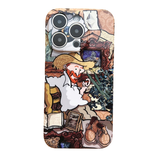 For iPhone 12 Pro Precise Hole Oil Painting Pattern PC Phone Case(Tobacco Pipe) - iPhone 12 / 12 Pro Cases by buy2fix | Online Shopping UK | buy2fix
