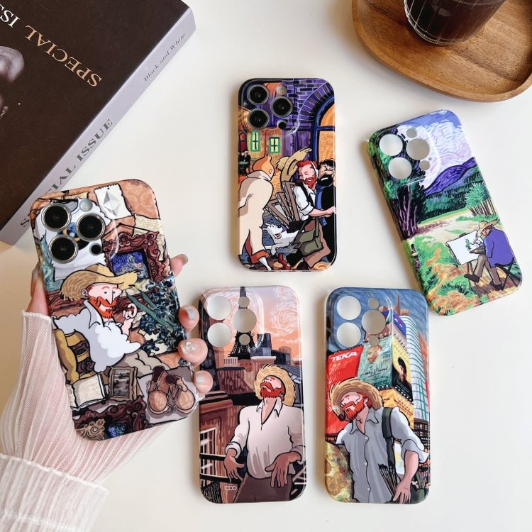 For iPhone 13 Pro Max Precise Hole Oil Painting Pattern PC Phone Case(Tower) - iPhone 13 Pro Max Cases by buy2fix | Online Shopping UK | buy2fix