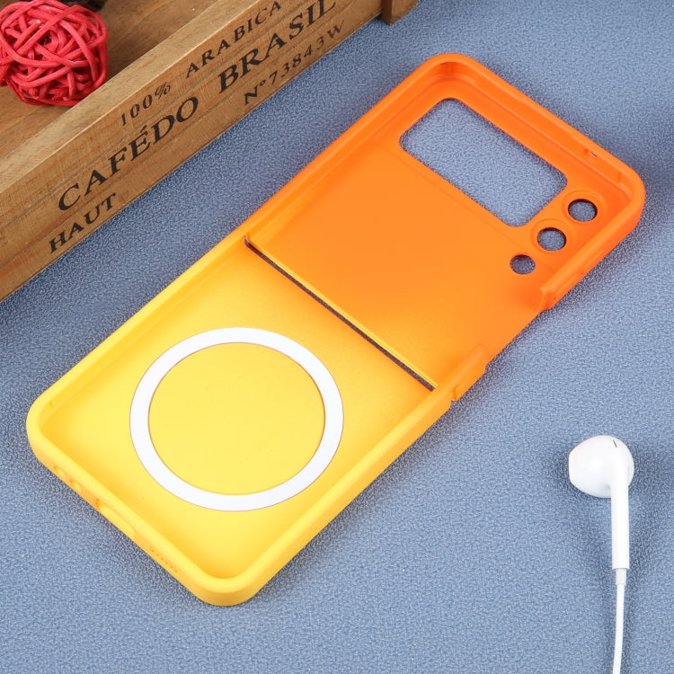 For Samsung Galaxy Z Flip3 5G Liquid TPU Silicone Gradient MagSafe Phone Case(Orange Yellow) - Galaxy Phone Cases by buy2fix | Online Shopping UK | buy2fix