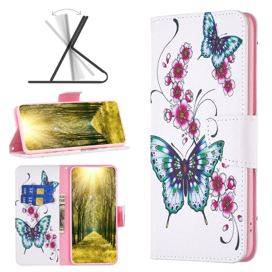 For Xiaomi Redmi 12 4G Colored Drawing Pattern Leather Phone Case(Flowers Butterfly) - Xiaomi Cases by buy2fix | Online Shopping UK | buy2fix