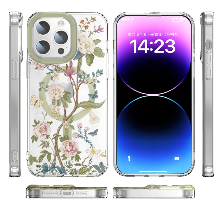 For iPhone 14 MagSafe Magnetic TPU Phone Case(Blue Hydrangea Ball) - iPhone 14 Cases by buy2fix | Online Shopping UK | buy2fix