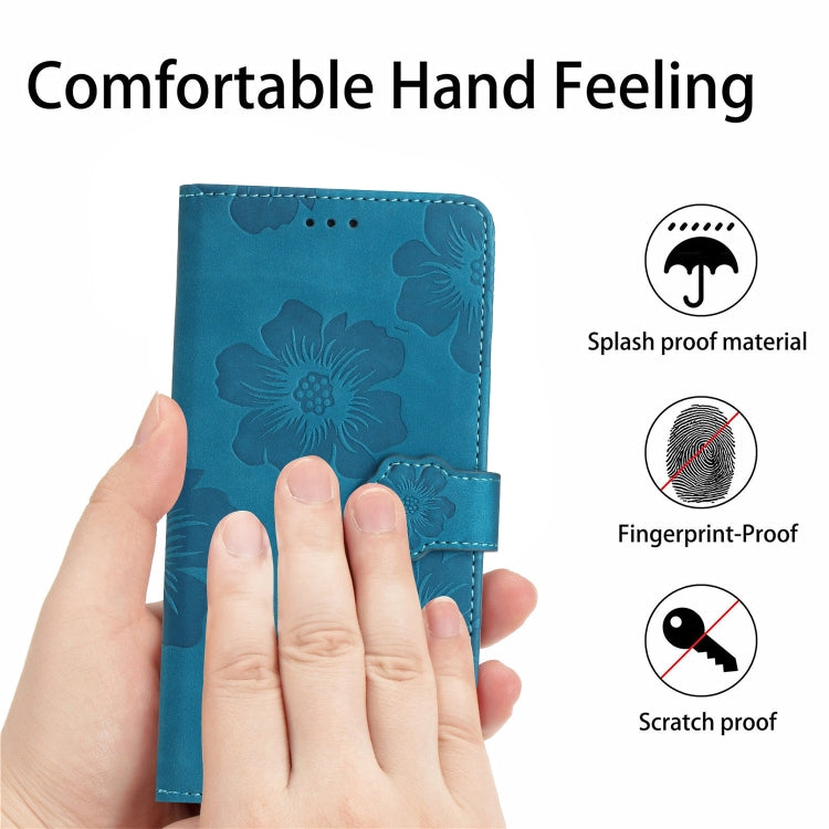 For Xiaomi Redmi Note 8T Flower Embossing Pattern Leather Phone Case(Blue) - Xiaomi Cases by buy2fix | Online Shopping UK | buy2fix