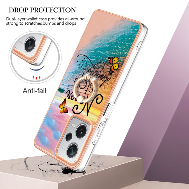 For Xiaomi Redmi Note 12 Pro+ Global Electroplating IMD TPU Phone Case with Ring(Dream Butterfly) - Note 12 Pro+ Cases by buy2fix | Online Shopping UK | buy2fix