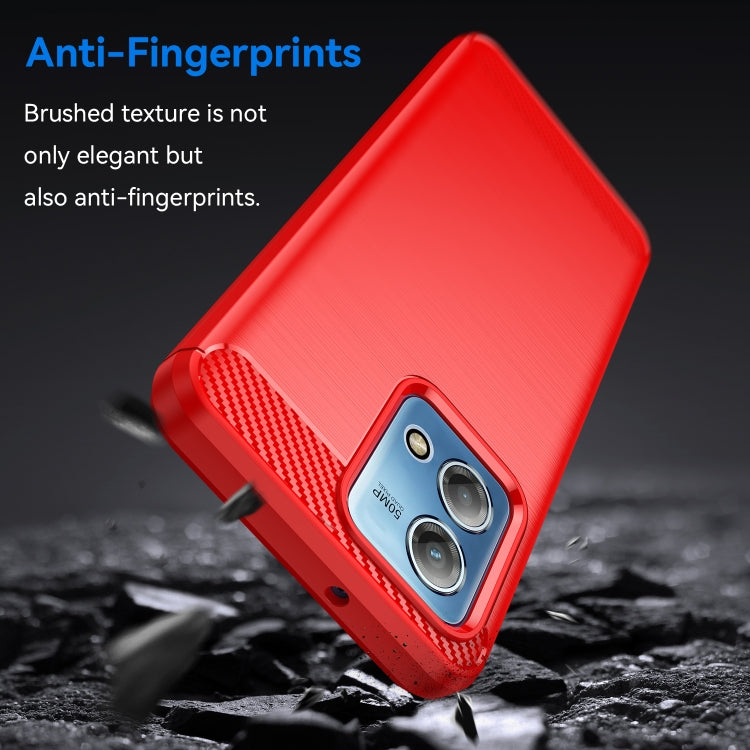 For Motorola Moto G Stylus 2023 4G Brushed Texture Carbon Fiber TPU Phone Case(Red) - Motorola Cases by buy2fix | Online Shopping UK | buy2fix