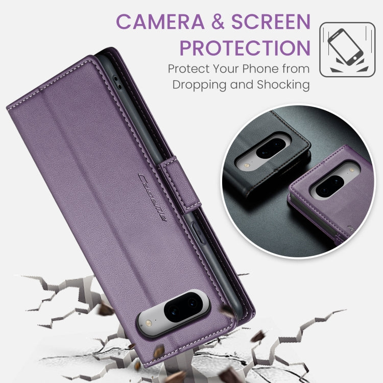 For Google Pixel 8 CaseMe 023 Butterfly Buckle Litchi Texture RFID Anti-theft Leather Phone Case(Pearly Purple) - Google Cases by CaseMe | Online Shopping UK | buy2fix