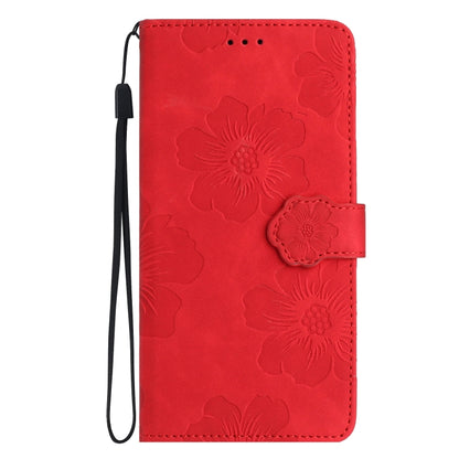 For Samsung Galaxy A02s / F02s 164 Flower Embossing Pattern Leather Phone Case(Red) - Galaxy Phone Cases by buy2fix | Online Shopping UK | buy2fix