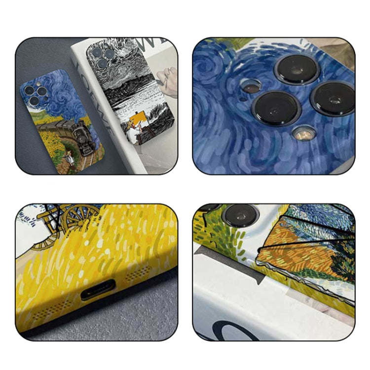 For iPhone 13 mini Precise Hole Oil Painting Pattern PC Phone Case(Evening Breeze) - iPhone 13 mini Cases by buy2fix | Online Shopping UK | buy2fix