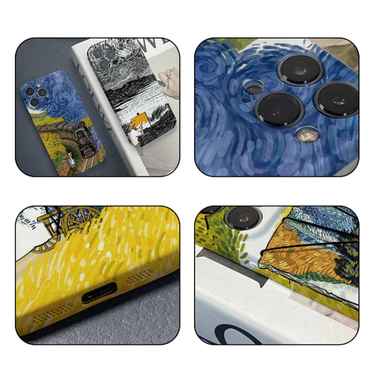 For iPhone 13 Pro Precise Hole Oil Painting Pattern PC Phone Case(Evening Breeze) - iPhone 13 Pro Cases by buy2fix | Online Shopping UK | buy2fix