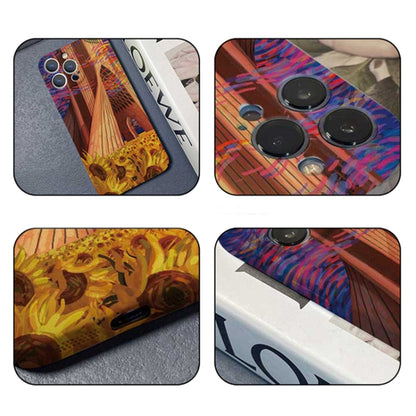 For iPhone 12 Pro Max Precise Hole Oil Painting Pattern PC Phone Case(Architectural Painting) - iPhone 12 Pro Max Cases by buy2fix | Online Shopping UK | buy2fix